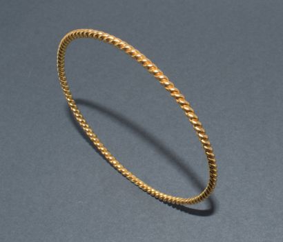 BRACELET JONC in 18k (750/°°) solid twisted...