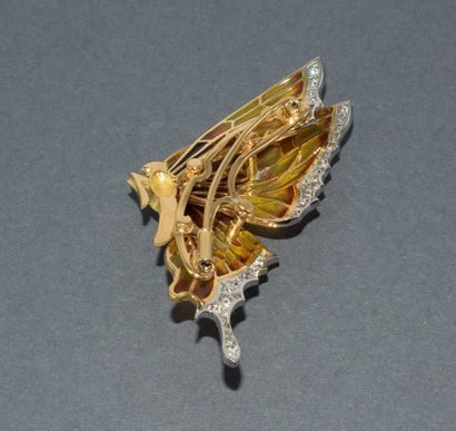 18k (750/°°) yellow gold BROCHURE hallmarked...