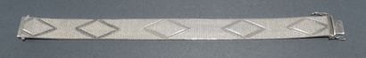 BRACELET in 14k (585/°°) white gold, flat...