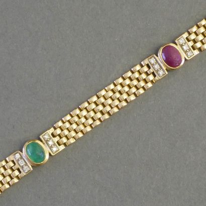 BRACELET in 18k (750/°°) yellow gold, composed...
