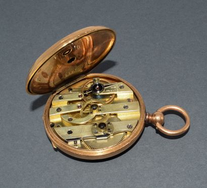 18k (750/°°) yellow gold GOUSSET WATCH, 24h,...