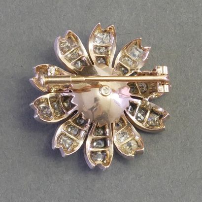 18k (750/°°) pink gold and silver (800/°°)...