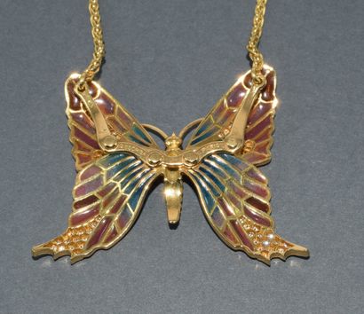 COLLIER in 18k (750/°) yellow gold signed...