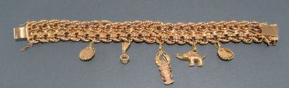 GOURMETTE in 18k (750/°°) yellow gold, fancy...