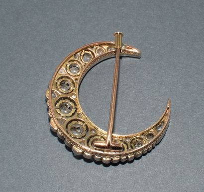 18k (750/°°) yellow gold and silver, rose-cut,...