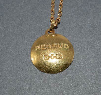 ANGEL PENDANT in 18k (750/°°) yellow gold,...