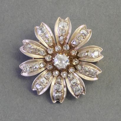 18k (750/°°) pink gold and silver (800/°°)...