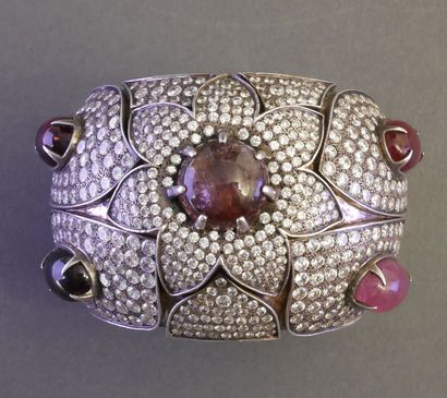 IMPORTANT MANCHETTE BRACELET in silver (925/°°)...