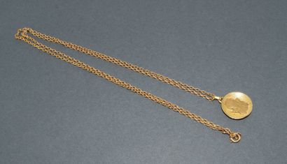ANGEL PENDANT in 18k (750/°°) yellow gold,...