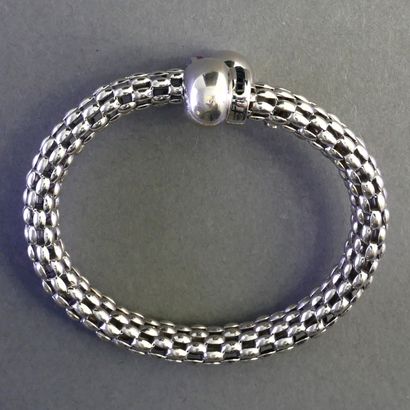 14k (585/°°) white gold open JONC BRACELET...