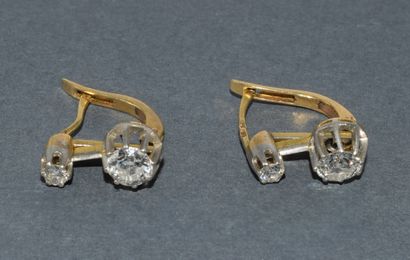 Pair of 18k (750/°°) yellow gold DORMEUS...