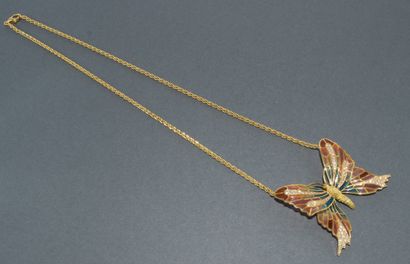 COLLIER in 18k (750/°) yellow gold signed...
