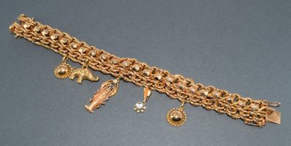 GOURMETTE in 18k (750/°°) yellow gold, fancy...
