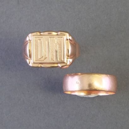LOT in 18k (750/°°) rose gold, including...