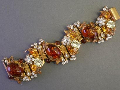 VINTAGE articulated BRACELET in gilded metal...