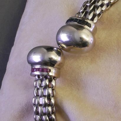 14k (585/°°) white gold open JONC BRACELET...