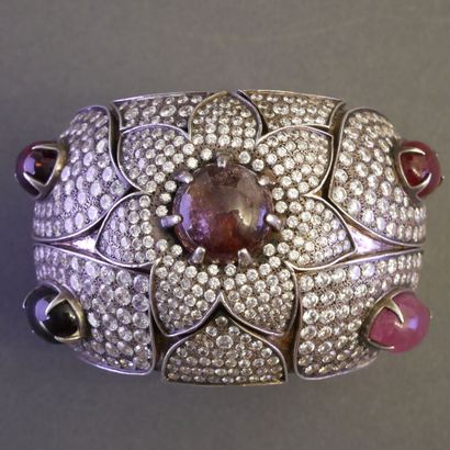 IMPORTANT MANCHETTE BRACELET in silver (925/°°)...