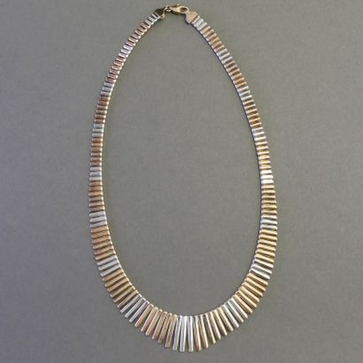 PLASTRON NECKLACE in silver and vermeil (min...