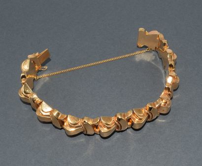 BRACELET in 18k (750/°°) Art Deco yellow...