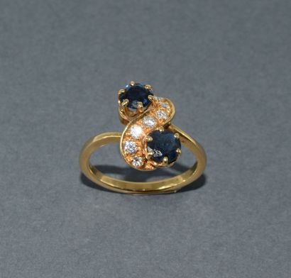 BAGUE VOUS & MOI en or jaune 18k (750/°°)...