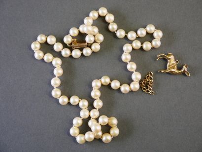 COLLIER de perles de culture chocker, fermoir...