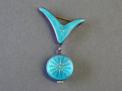 Silver NURSE'S WATCH (min. 800/°°) with enamel,...