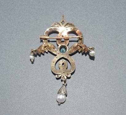 Silver and 18k (750/°°) yellow gold PENDENTIFS...