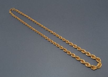 COLLIER maille corde en or jaune 18K (750/°°)...