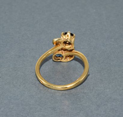 BAGUE VOUS & MOI en or jaune 18k (750/°°)...