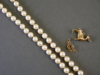 COLLIER de perles de culture chocker, fermoir...