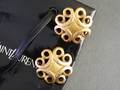 YVES SAINT LAURENT
Pair of gold-tone metal...