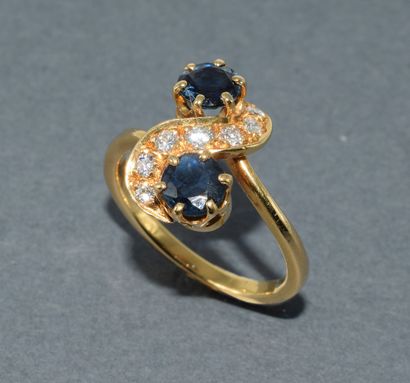 BAGUE VOUS & MOI en or jaune 18k (750/°°)...