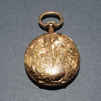 18K yellow gold (750/°°) POCKET WATCH, white...