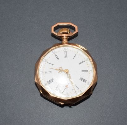 18K yellow gold (750/°°) POCKET WATCH with...