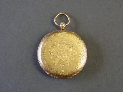 Gold POCKET WATCH, circa 1840
White enamel...