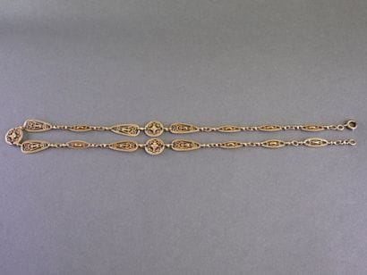 18k gold (750/°°) necklace with filigree...