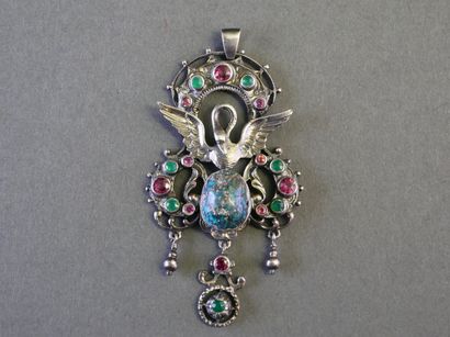 PENDENTIF ANCIEN en argent (min 800/°°) orné...