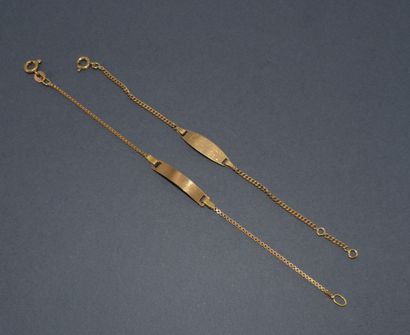 LOT en or jaune 18K (750/°°) composé de 2...