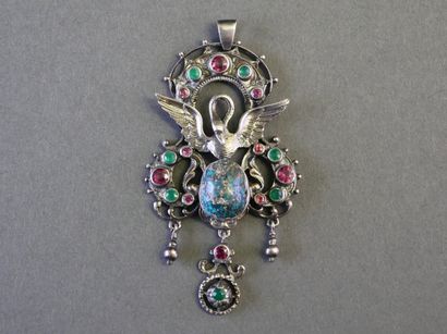 PENDENTIF ANCIEN en argent (min 800/°°) orné...