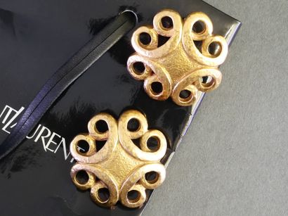 YVES SAINT LAURENT
Pair of gold-tone metal...