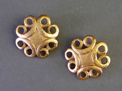 YVES SAINT LAURENT
Pair of gold-tone metal...