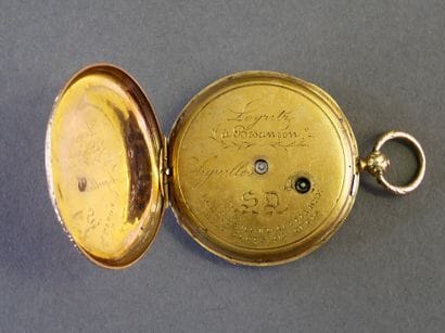 Gold POCKET WATCH, circa 1840
White enamel...