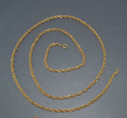 CHAINE en or jaune 18K (750/°°), maille corde,...