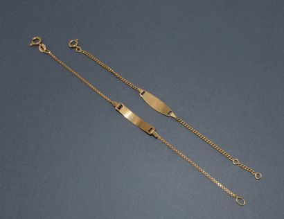 LOT en or jaune 18K (750/°°) composé de 2...