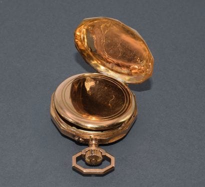 18K yellow gold (750/°°) POCKET WATCH with...