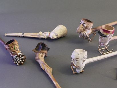 GAMBIER.
Lot of 6 enameled fancies:
-N°1570,...