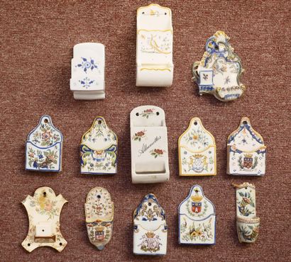 Set of 45 porcelain and earthenware wall-mounted...