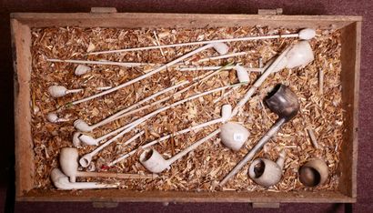 SCOUFFLAIRE :
Set of 50 extra-long clay pipes,...