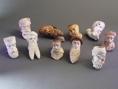 GAMBIER.
Lot of 10 enameled heads:
-N°866,...