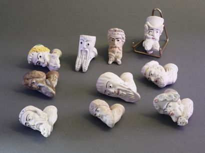GAMBIER.
Lot of 10 enameled heads:
-N°934,...